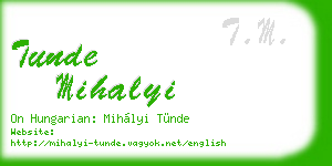 tunde mihalyi business card